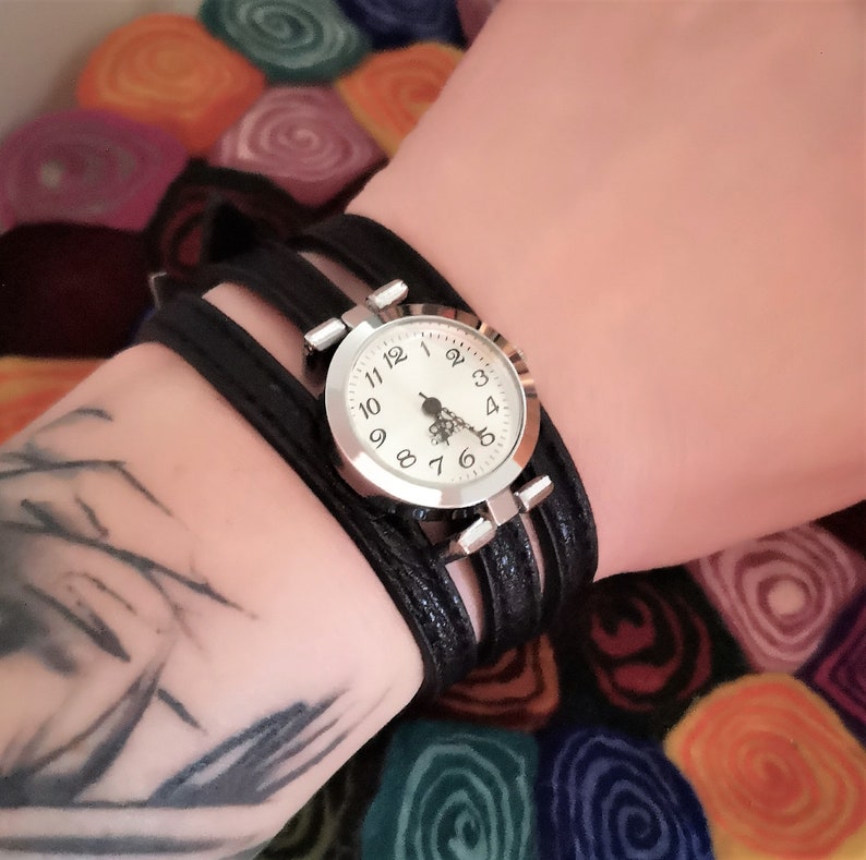 Wrap watch, wristwatch, faux leather, bracelet image 5