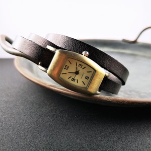 Wrist watch, wrap watch, leather watch, leather bracelet, vintage style image 5