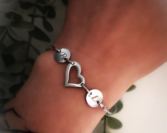 Personalisiertes Edelstahlarmband, Initialen, Schmuck für Ihre Mutter, Partnerin, Freundin....