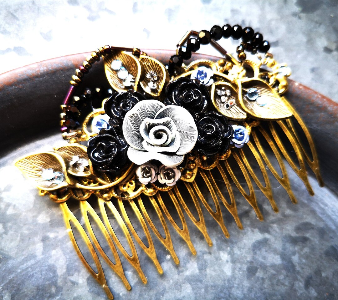 Vintage Style Bronze Hair Comb Gothic Romance Antique Style Etsy
