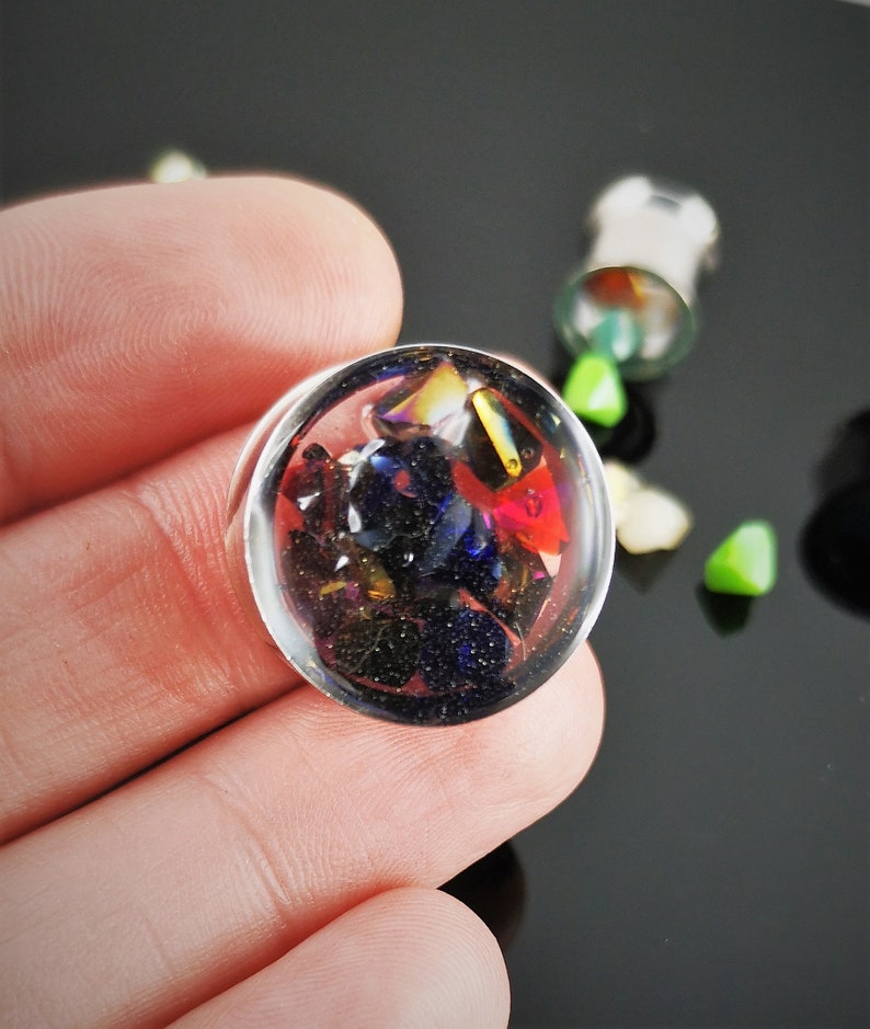 Plug, Stainless Steel, Glass, Ear Piercing Etsy