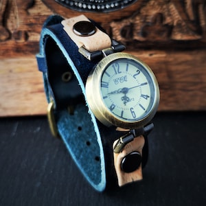 Wristwatch, leather meets cork, various designs