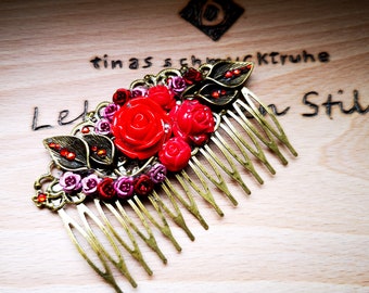 Vintage Style Bronze Hair Comb Gothic Romance Antique Style