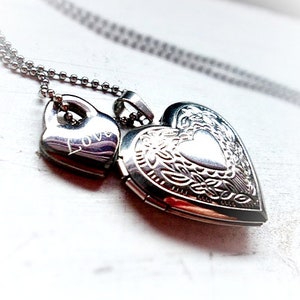 Chain, stainless steel chain, heart locket, locket chain