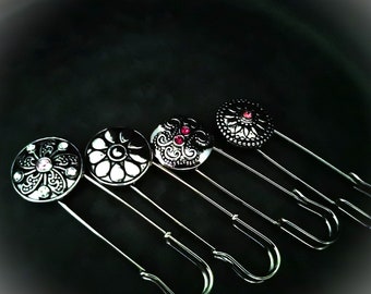 Scarf pin, jewelry pin, kilt pin, shawl pin, poncho pin – Handmade brooch pins for your look
