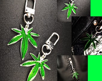 Pendant, keychain, hemp leaf, cannabis jewelry, gifts for stoners, 420