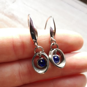 Earrings, earrings, stainless steel and rhinestones image 1