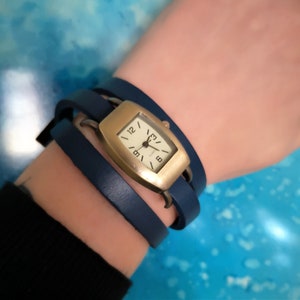 Wrist watch, wrap watch, leather watch, leather bracelet, vintage style image 6