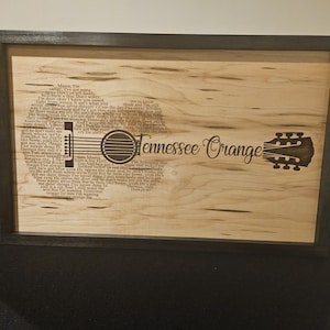 Tennessee Orange lyrics Wood guitar sign 14x22x2