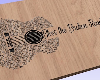 Letra da música Bless the Broken Road Guitar Shaped SVG SOMENTE DIGITAL