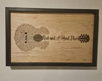 Rock and a Hard Place Letras de Músicas Guitar Shaped SVG SOMENTE DIGITAL