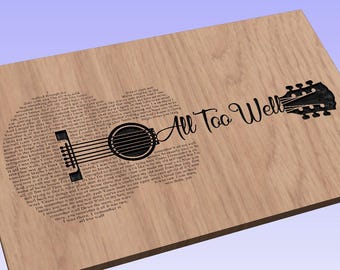 All to Well Letras Guitar Shaped SVG SOMENTE DIGITAL
