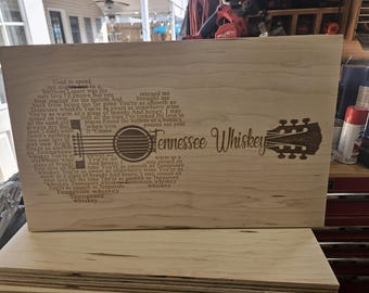 Tennessee Whiskey Song Lyrics Guitar Shaped  SVG ONLY DIGITAL