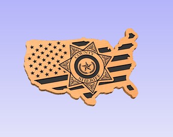 ミズーリ州、テキサス州の保安官バッジ SVG ベクター (デジタル