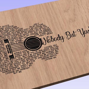 Nobody But You Lyrics Guitar Shaped  SVG ONLY DIGITAL