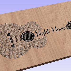 Night Moves Song Lyrics Guitar Shaped  SVG ONLY DIGITAL