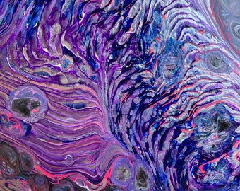 Poured acrylic paint painting