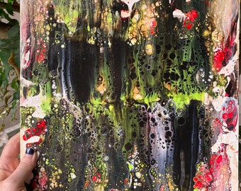 Poured acrylic paint painting