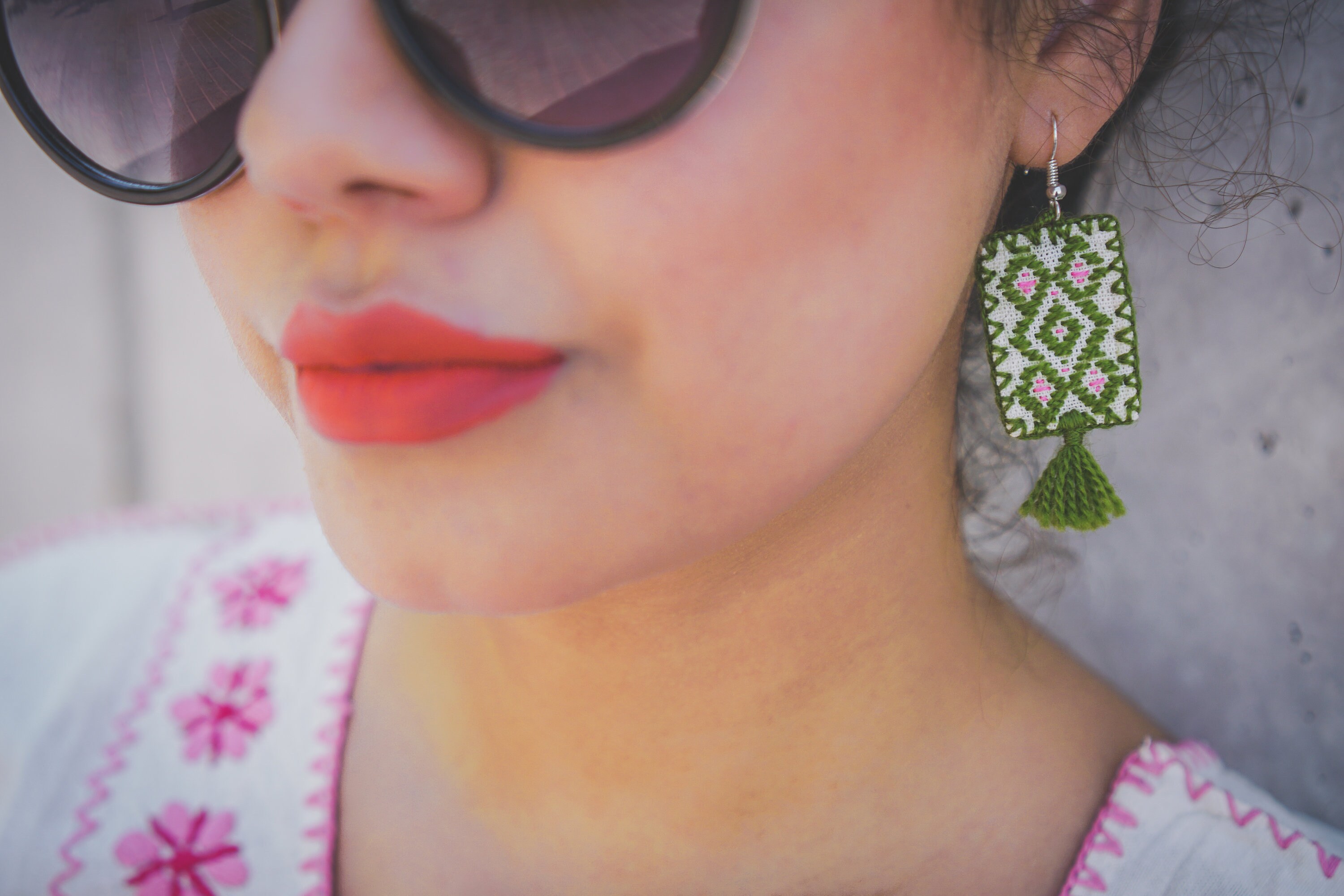 Embroidery earrings Embroidery earrings