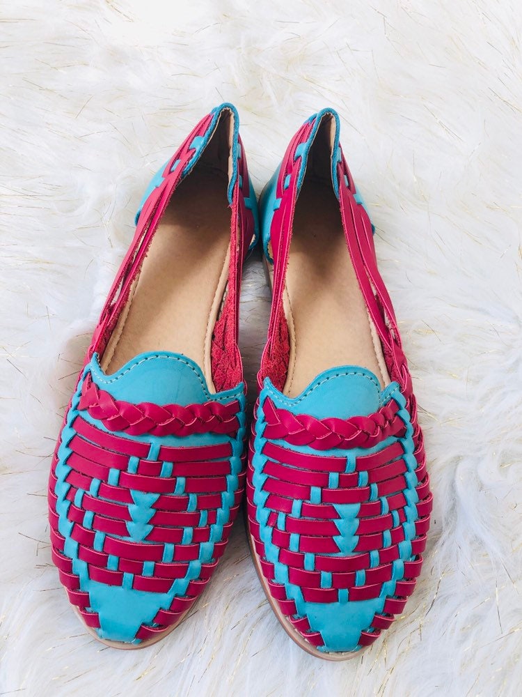 grey blue and pink huaraches