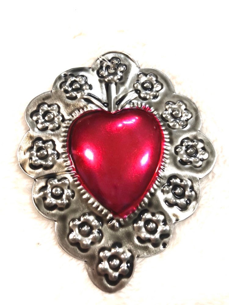 Milagros Tin Heart Ornament