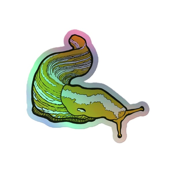 Holographic Banana Slug | California Oregon Washington Slug Art | Redwood Forest Slug Sticker