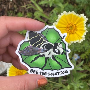 Bee the Lösung Aufkleber | Blatt Ausstecher Biene Kalifornien oregonische Ureinwohner Naturliebhaber für Laptop oder Wasserflasche