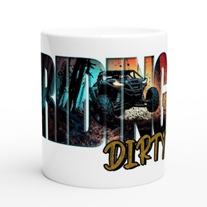 Riding Offroad UTV Side x Side SXS Off Road Dirt Side by Side Ride ATV Trail White 11oz Ceramic Mug
