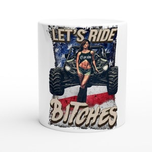 Ride Bitches Coffee Cup  ATV UTV Funny Mug 4x4 Side by Side Coffee Mug Riding Gift for Rider, Offroad White 11oz Ceramic Mug