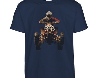 ATV Four Wheeler T-Shirt | Offroad Motorcycle Rider Tee | Motocross Shirt | Trail Riding Apparel | Classic Kids Crewneck T-shirt