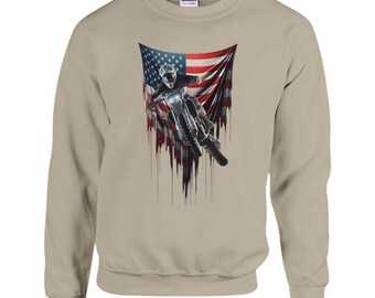 Bandera de motocross todoterreno / Bandera de motociclista / Bandera de trail / Bandera de motocicleta / Entusiastas de las motos de cross / Sudadera clásica unisex con cuello redondo