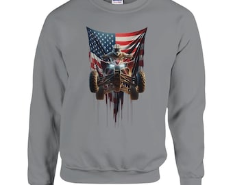 Four Wheeler ATV Flag Tshirt | Offroad Quad Rider Flag | Trail Riding | Off-road  |  Classic Unisex Crewneck Sweatshirt