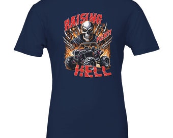 Camiseta todoterreno Raising Hell / Camiseta de aventura SXS Side-by-Side / Camiseta todoterreno atrevida para vehículos todo terreno / Camiseta unisex premium con cuello redondo / Bella + Canvas