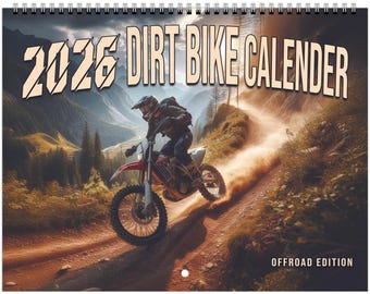 Calendario de motos todoterreno 2026 / Calendario de pared de 12 meses para aventuras extremas