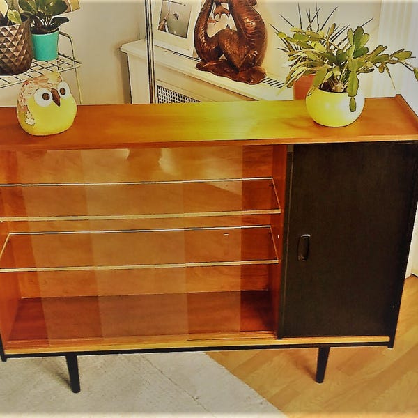 Retro Sideboard with glass sliding doors