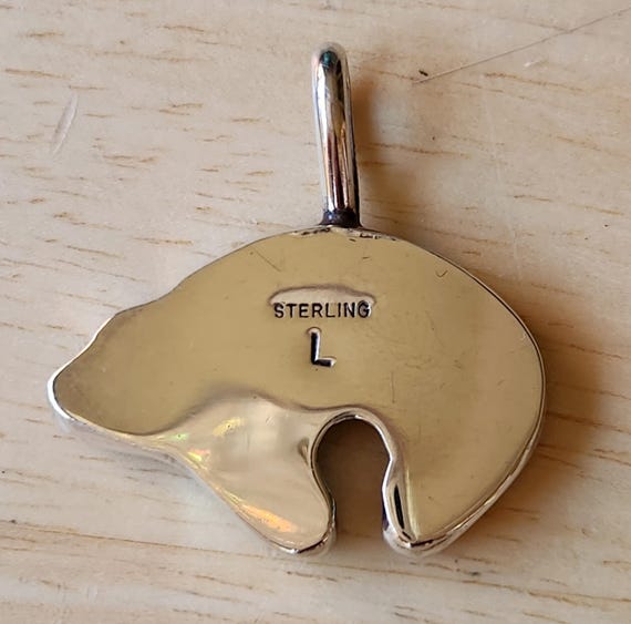 ネックレス・ペンダント Numbering Navajo Bear Pendant Necklace #6761 SA5B0005 Navajo Spirit Bear Pendant 925 Sterling Silver Native Artist