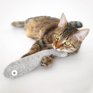 Cat Toys. Catnip Sardine. Gray Cat Toy. Luxury Cat Toy. Catnip Toy. Gifts For Cats. Catnip Fish. Organic Catnip Toy. Felt Cat Toy image 3