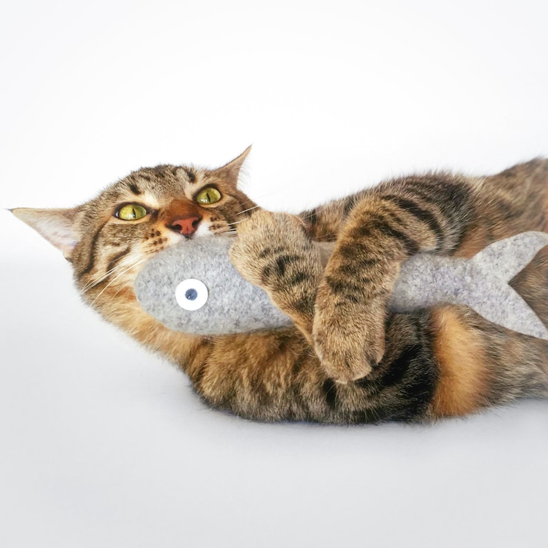 Cat Toys. Catnip Sardine. Gray Cat Toy. Luxury Cat Toy. Catnip Etsy