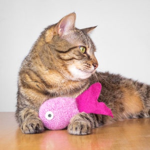 Catnip Toy. Cat toy. Catnip Fish. Sugar Pink. Tropical Fish. Organic Catnip. Felt Cat Toy. Pink Cat Toy. Toys For Cats image 2