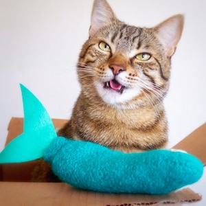 Cat Toys. Organic Catnip. Catnip Fish. Catnip Toy. Luxury Cat Toy. Turquoise Blue. Teal. Felted Cat Toy. Catnip Kicker. Toys For Cats.