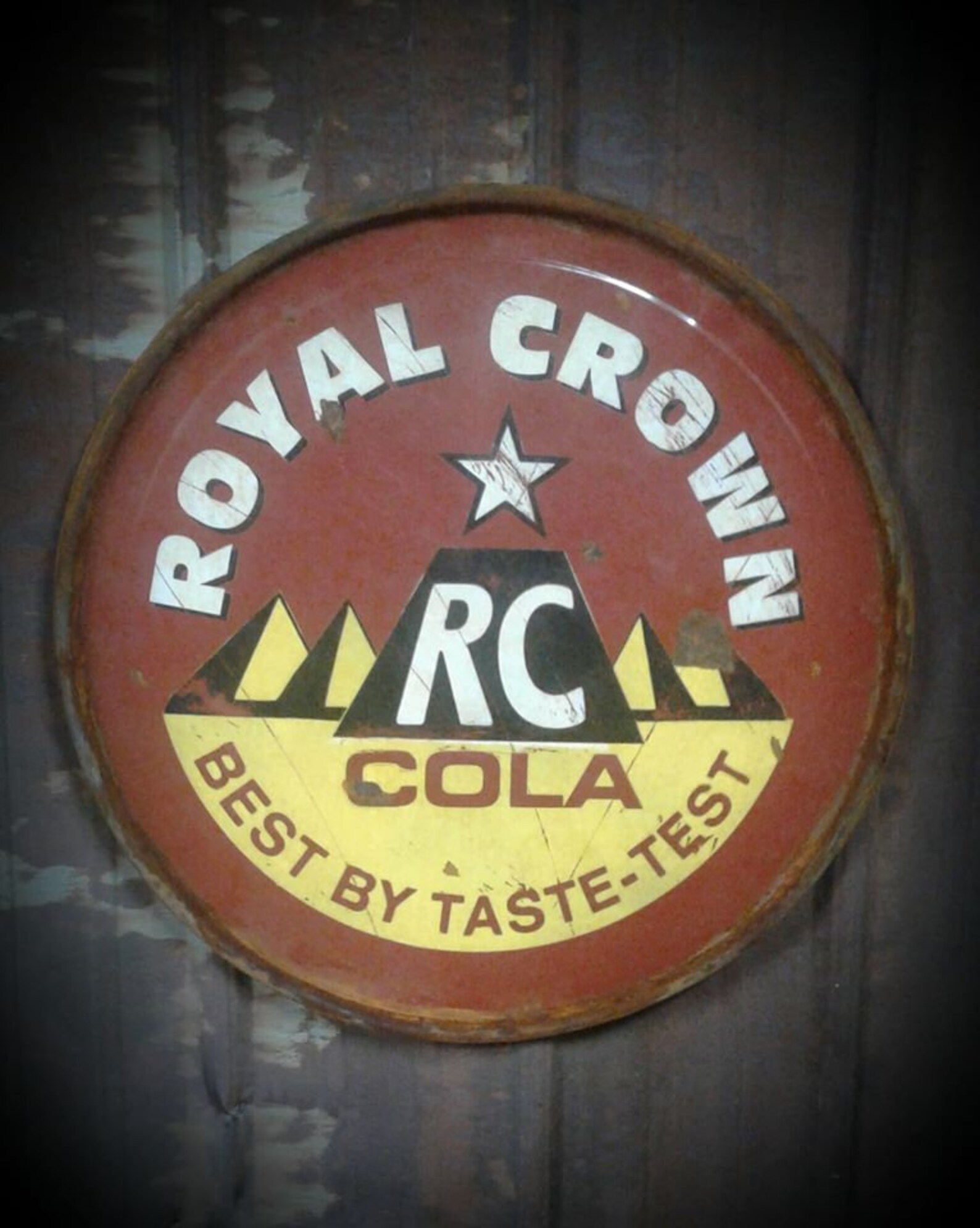 Royal Crown Cola Rusted Metal Sign Etsy