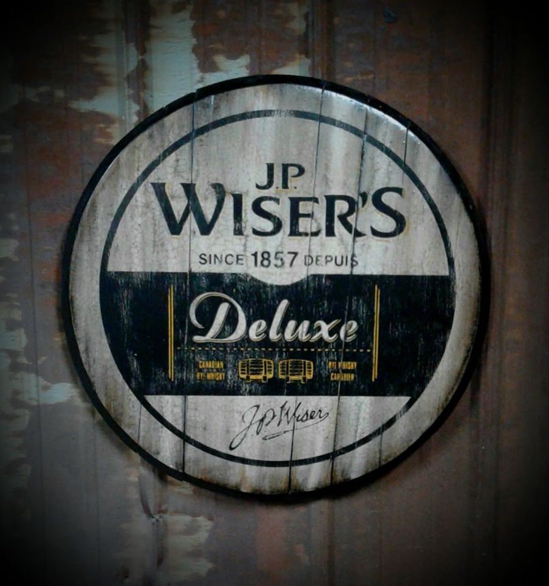 J.P Wiser's Deluxe Canadian Whiskey Hand Painted Bourbon Etsy