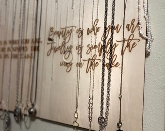 Handcrafted Wall-Mounted Necklace Holder - Elegant Jewelry Organizer
