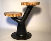 Multi level live edge side table