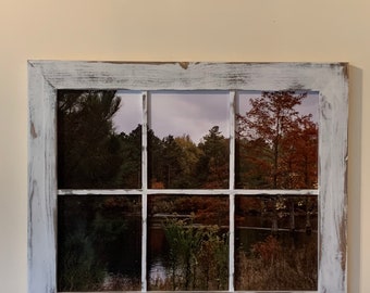 4 Pane Rustic Barn Redm Farmhouse Home Decor R11 Building Supply Wavy Glass Architectural Salvage Vintage Old Wood Window Frame