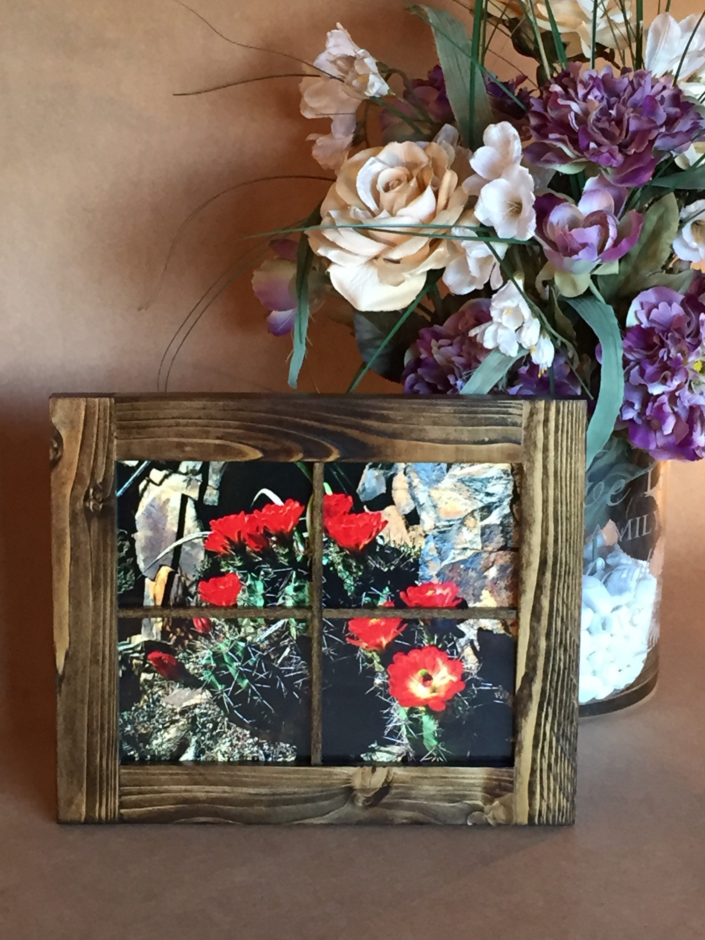 8x10 Distressed Rustic Window Picture Frame 4 Paned Window Etsy