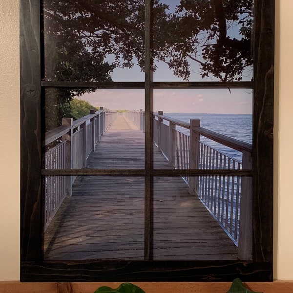 16x20 Rustic Window Picture Frame, 6-pane,  Window Frame, Rustic Window, Window Picture Frame, Farmhouse decor, cabin or Beach house decor.