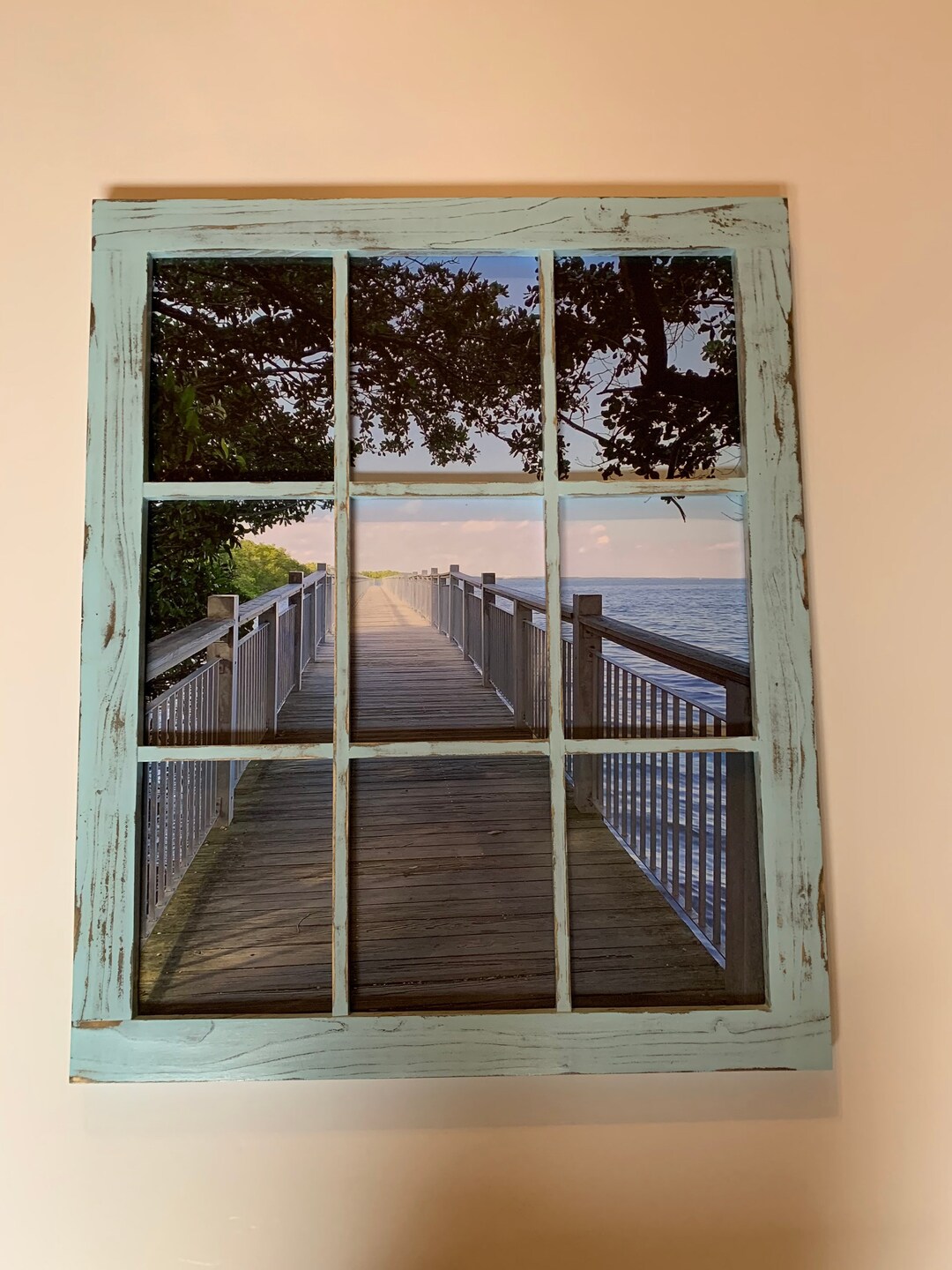 16x20 Rustic Window Frame, Window Picture Frame, Farmhouse Window, 9 ...