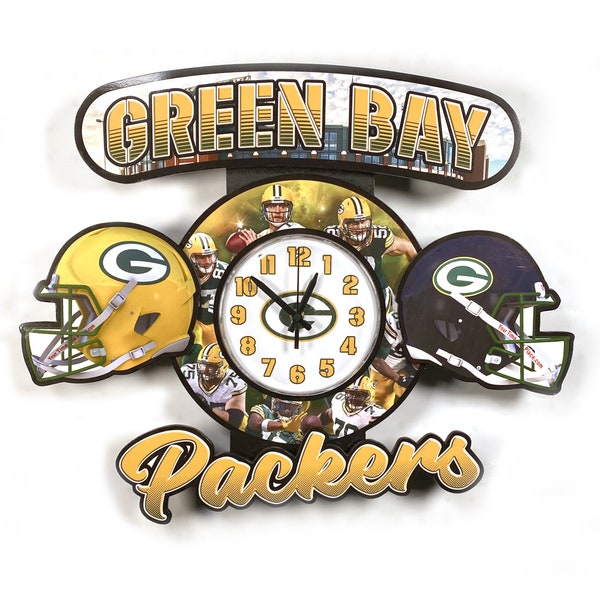 Green Bay Packers Wall Clock Etsy