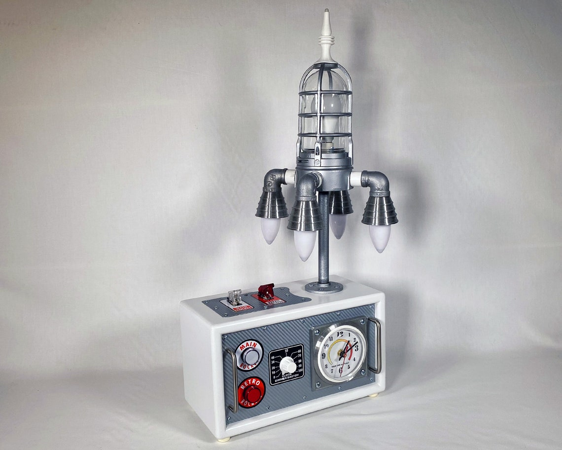 Retro Rocket Lamp Retro Rocket Clock Retro Rocket Lamp Etsy